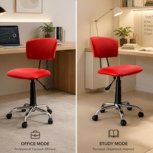Image of DIYA Seating Vibe Square Rolling Stool (1 Year Warranty) - Red