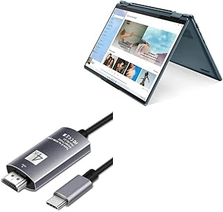 BoxWave Cable Compatible with Lenovo Yoga 7 (14 in - 82QF) - SmartDisplay Cable - USB Type-C to HDMI (6 ft), USB C/HDMI Cable for Lenovo Yoga 7 (14 in - 82QF) - Jet Black