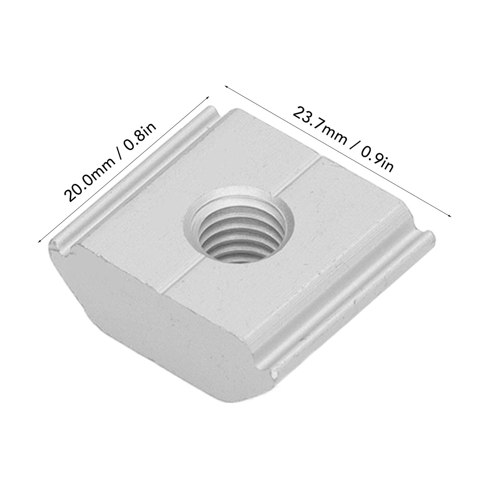 100 Stück M8-Gewinde-Gleitmutter, Aluminiumlegierung, T-Nutensteine, Zubehör Photovoltaik-Montageblöcke