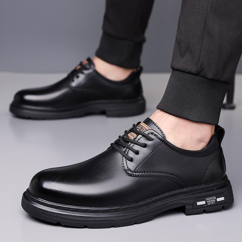 Men's Oxford Formal Fashion Luxury Dress Retro Shoes Round Toe Comfortable Lug Sole Non-Slip Lace-Up Dress Shoes4