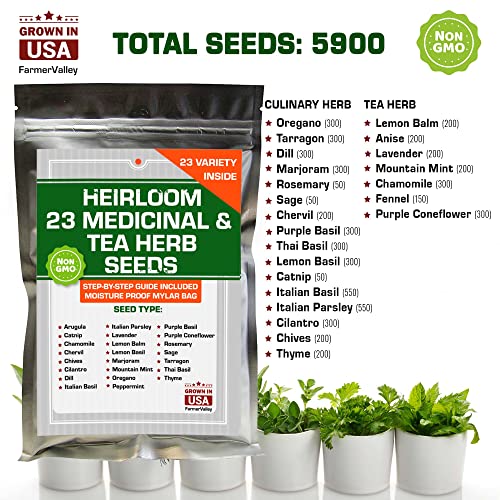 Collection of Sweet and Hot Pepper, Vegetable, Culinary and Medicinal Herb Seeds for Planting Indoor, Outdoor and Hydroponic - Non-GMO, USA Grown - 7000+ Heirloom Seeds