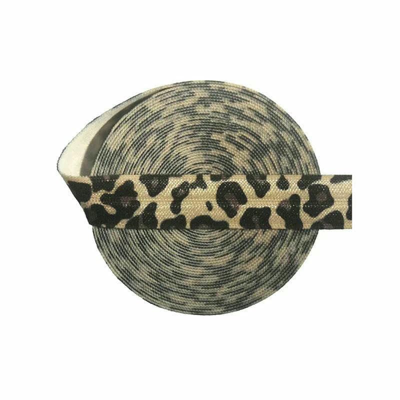 Cinta elástica plegable con estampado de leopardo, 15 mm, 1,5 cm, 2,5 m, cinta de licra, para el cabello, adorno de costura, 24 unidades, 15 mm, 100 yardas