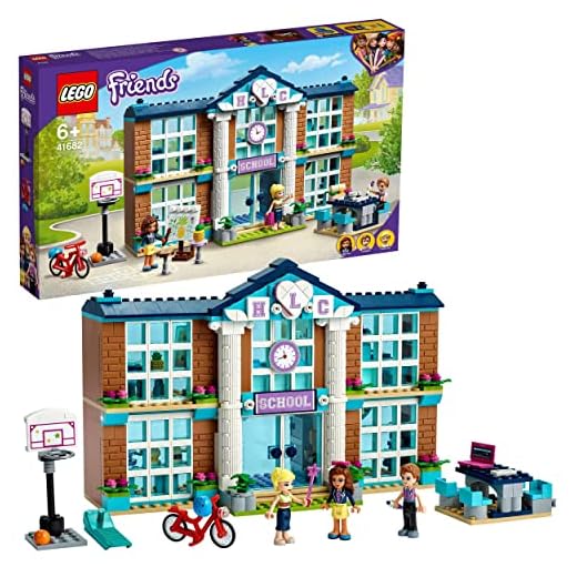 LEGO 41682 Friends Heartlake Citys skola, Barnleksak med Minidockor och Cykel