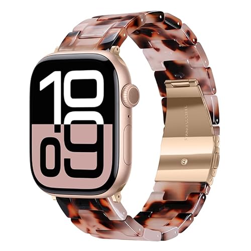 Resin Band Compatible with Apple Watch Band 46mm 42mm 45mm 41mm 49mm 44mm 40mm 38mm Women Men, Fashion Lightweight Strap for iWatch Series 11 10 9 SE 8 7 6 5 4 3 2 1 Ultra/2/3