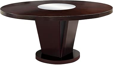 Furniture of America Telstars Round Dining Table with Lazy Susan, Espresso - coolthings.us