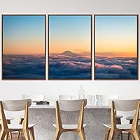 3 Piece Framed Canvas Wall Art Foggy Mountains Canvas Prints Home Artwork Decoration for Living Room,Bedroom - 16