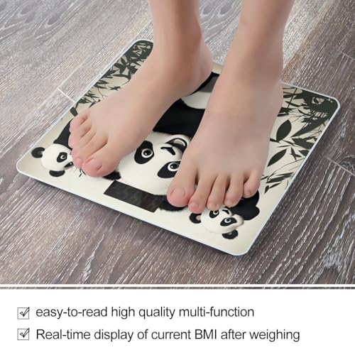 Báscula digital Playful Panda para baño 26x26 cm vidrio templado miniatura 5