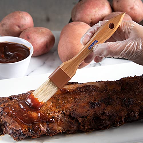Image of SPARTA Kitchen Basting Brush - 4037200 Basting Brush for Cooking Flat Boar Bristle Brush, Hardwood Handle for Kitchens, Restaurants, Catering, High Heat Food Prep, 1in