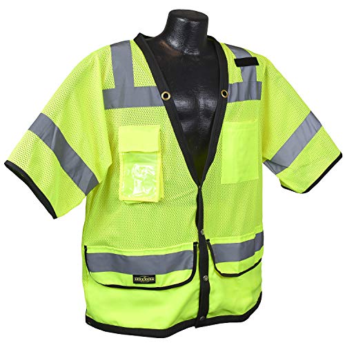 Radians SV59-3ZGD-M Class 3 Heavy Duty Surveyor Saftey Vest, Green Mesh Solid, Medium