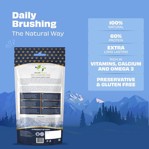 Image of Pawfect Himalayan Yak Cheese Chews for Medium Dogs - 100% Natural, Long-Lasting Cheese Bone - Rich in Protein & Calcium - Daily Dental Treat- Plaque Off & Tartar Control - Pack of 2 (130g /4.58oz)