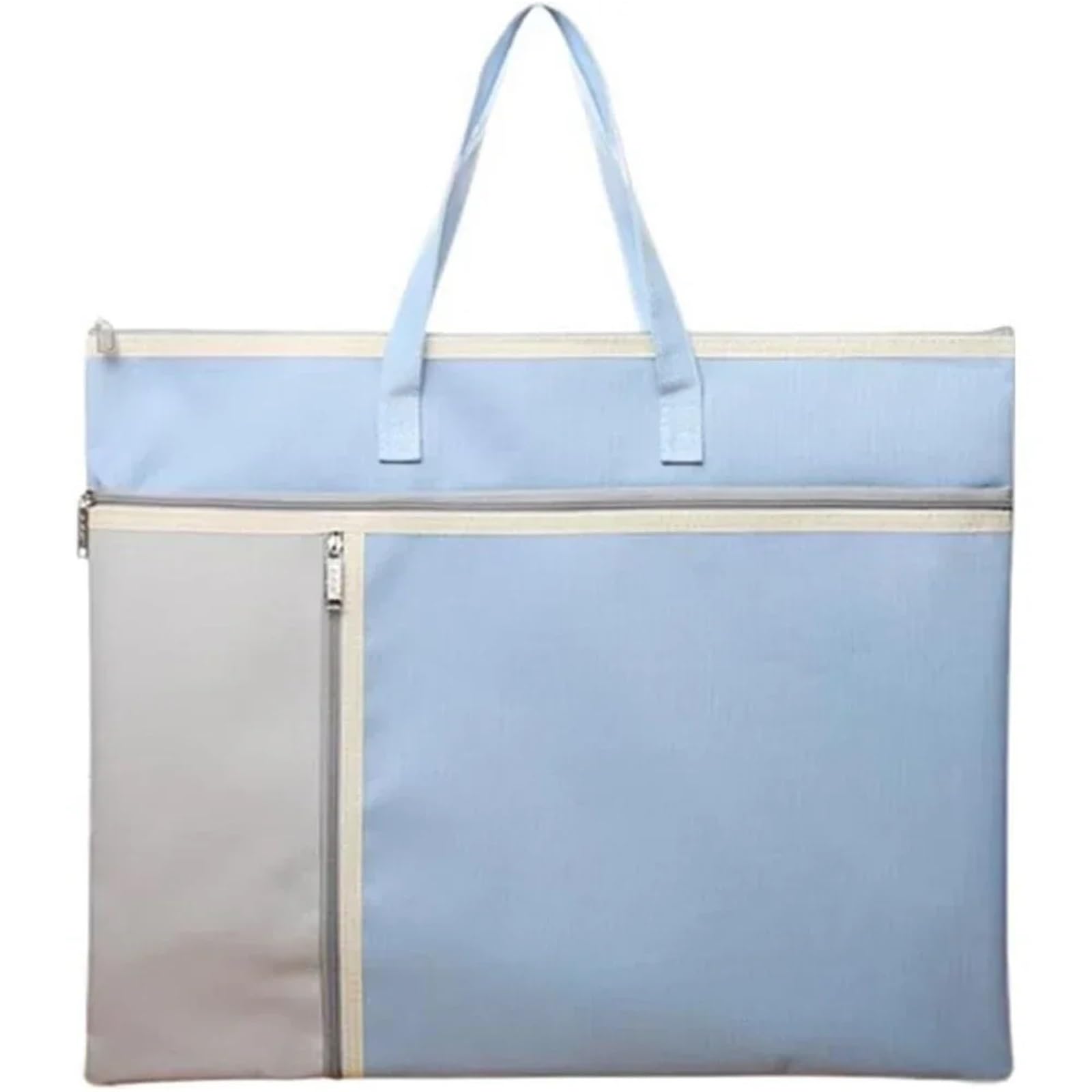 Borsa portadocumenti artistica con cerniera e manico, grande capacità, borsa Oxford, contenitore for opere d'arte, formato A3 Per Opere D'arte, Tela, Fotografia(Blue)