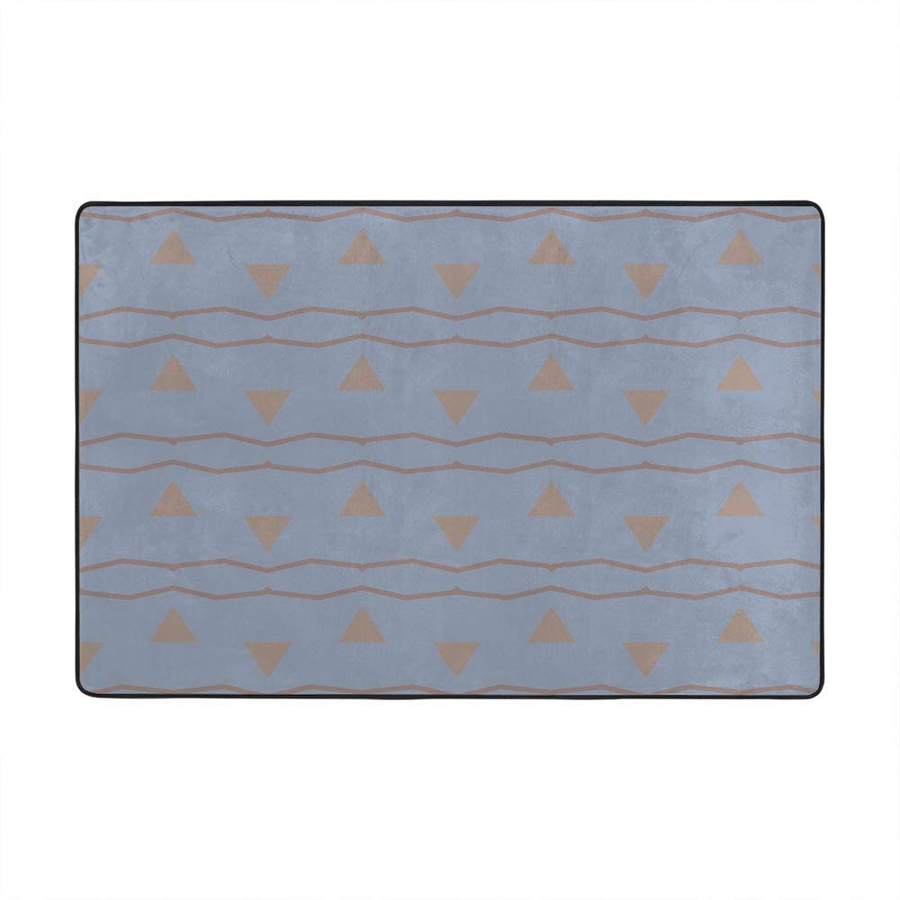 Grand tapis de salon lavable et antidérapant motif géométrique moderne chambre