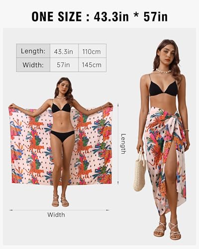 Image of Eicolorte Womens Beach Cover Up Chiffon Sheer Bikini Beach Swimsuit Coverup Sarong Pareo Wraps for Women