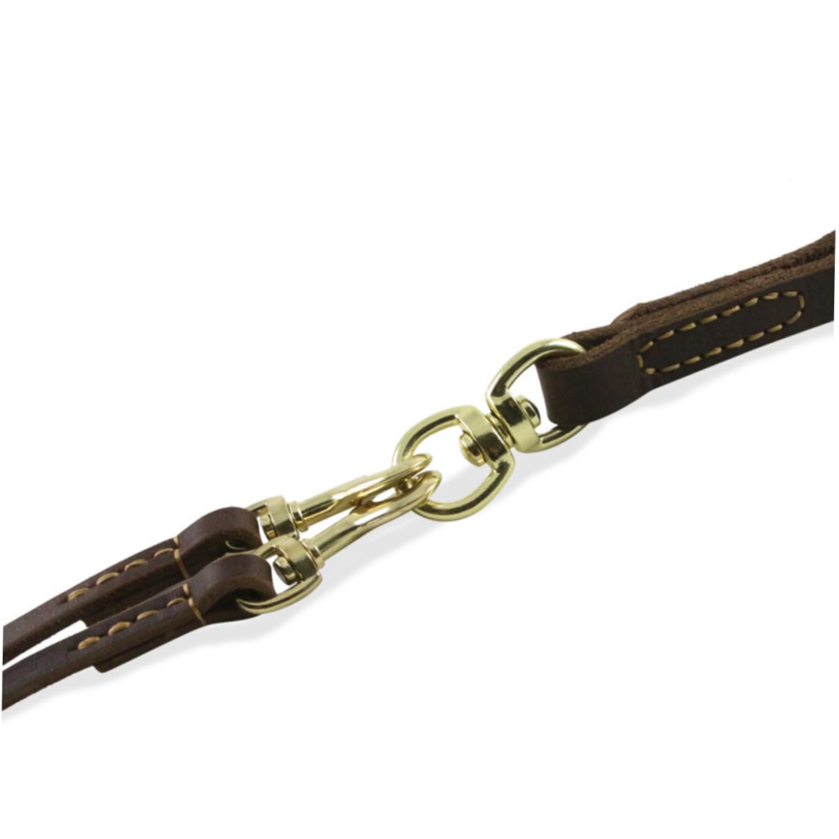 DOITOOL Guinzaglio Design per Cani in Pelle Bovina Regolabile Doppio e Resistente per Passeggiate e Viaggi Cuccioli