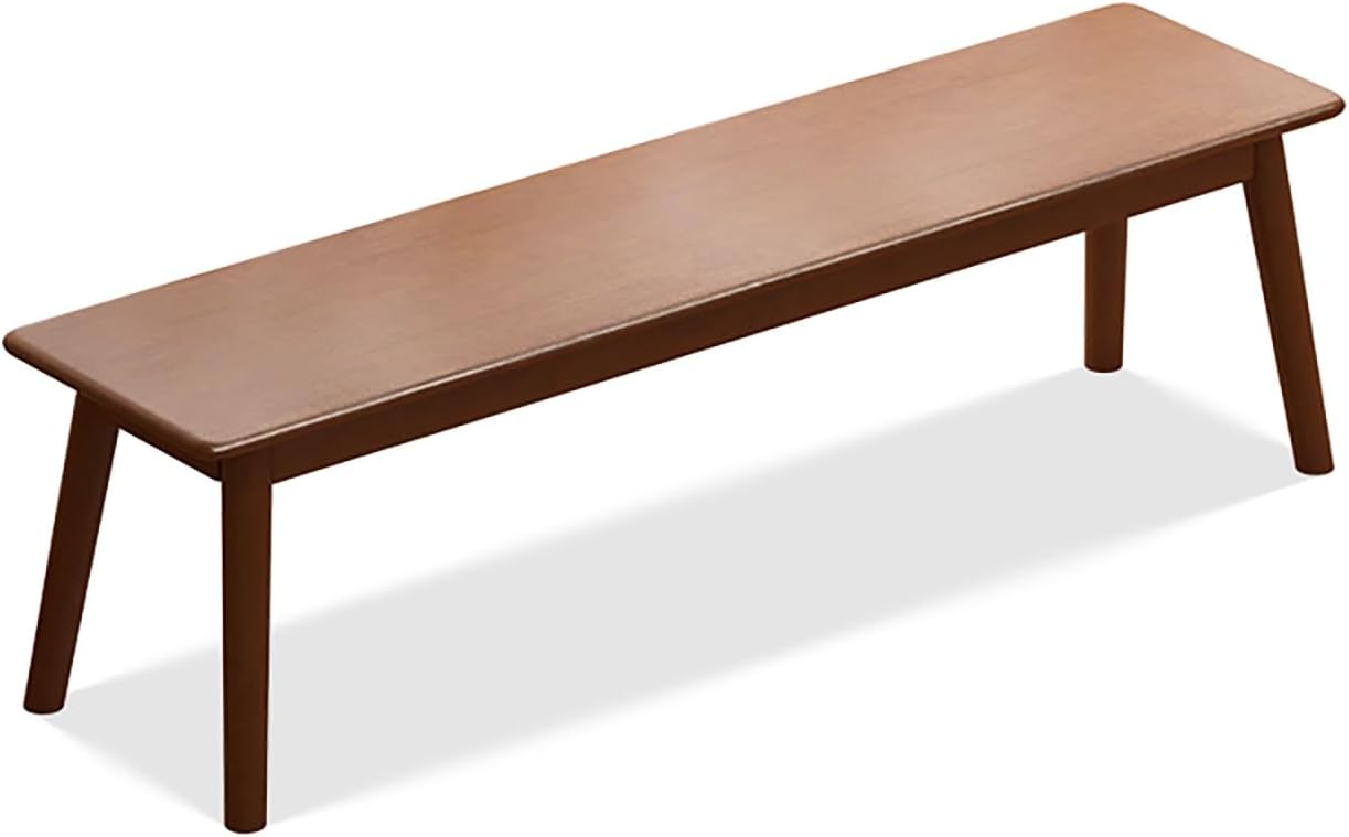 Indoor Kitchen Table Bench Wooden Upholstered Bench Small Entry Benches Easy to Assemble for Living Room Hallway Dining Room.(Walnut,47.2x13x16.9in)