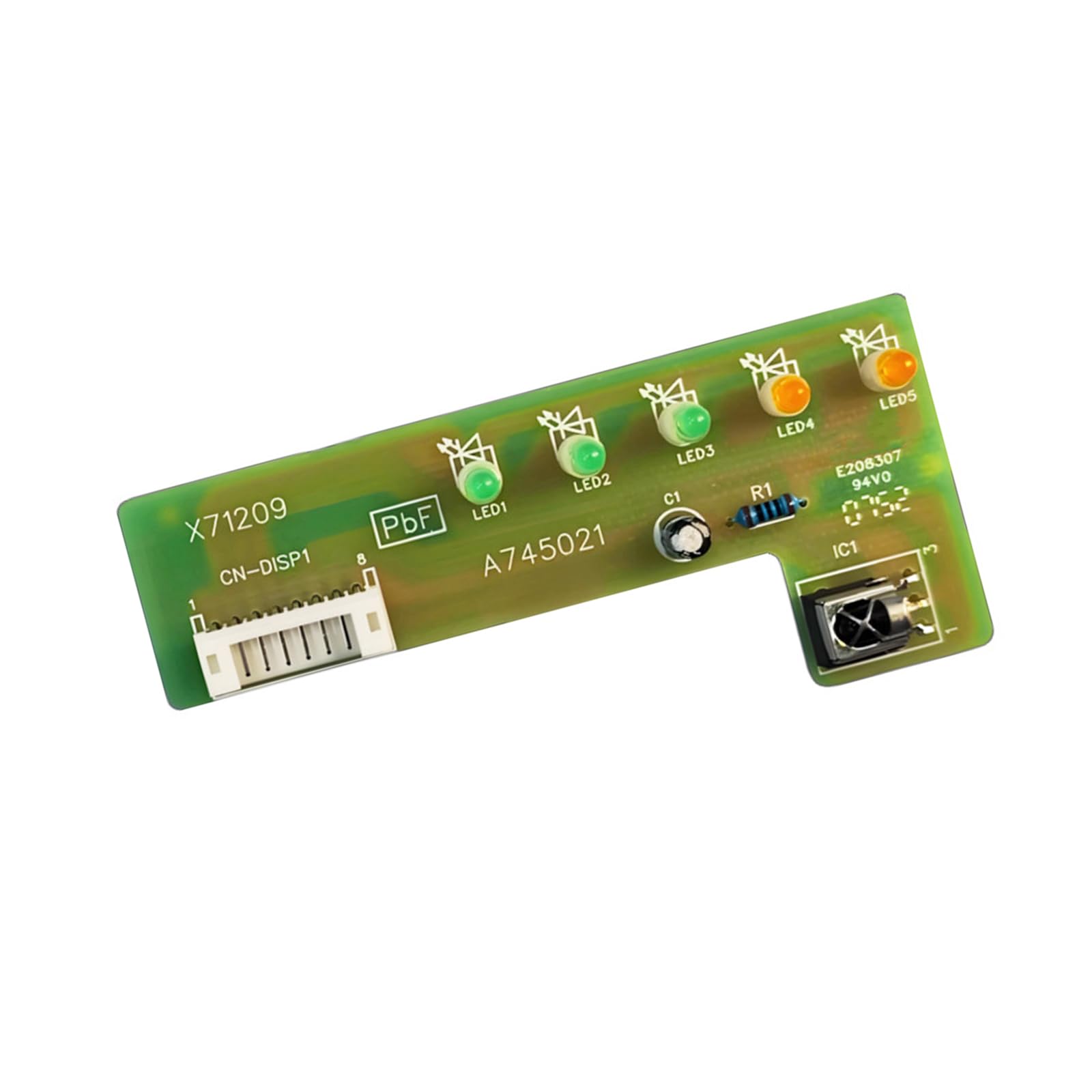 PANGBOER 3.93 in AC Receiver Board Replacement A745021 with LED Layout, PCB Connector Area and IR Window for Indoor Unit Service Repair Jobs