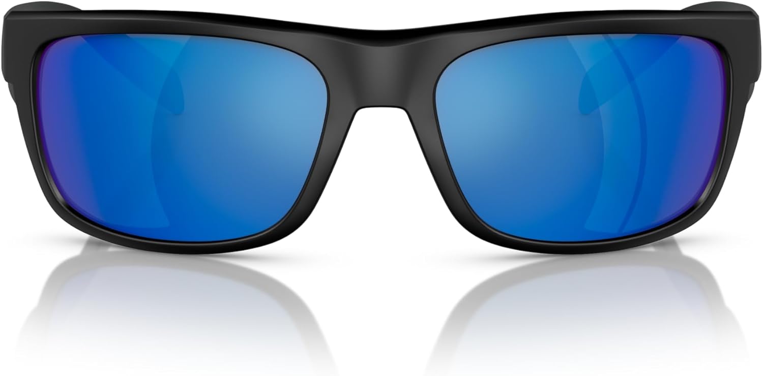 Native Man Sunglasses Matte Black Frame, Blue Reflex Lenses, 59MM - Image 3