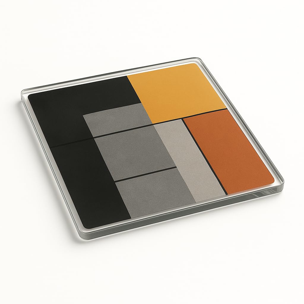 The Plum Penguin Urban Geometry Modern Acrylic Coaster Gift - Abstract Minimalist Design For Industrial Decor