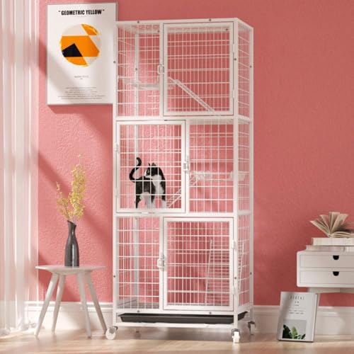 Cage pour chat extérieure et intérieure grand espace avec roues