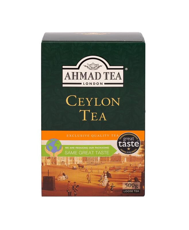 Buy Ahmad Tea Black Tea, Ceylon Loose Leaf, 454g Caffeinated & Sugar