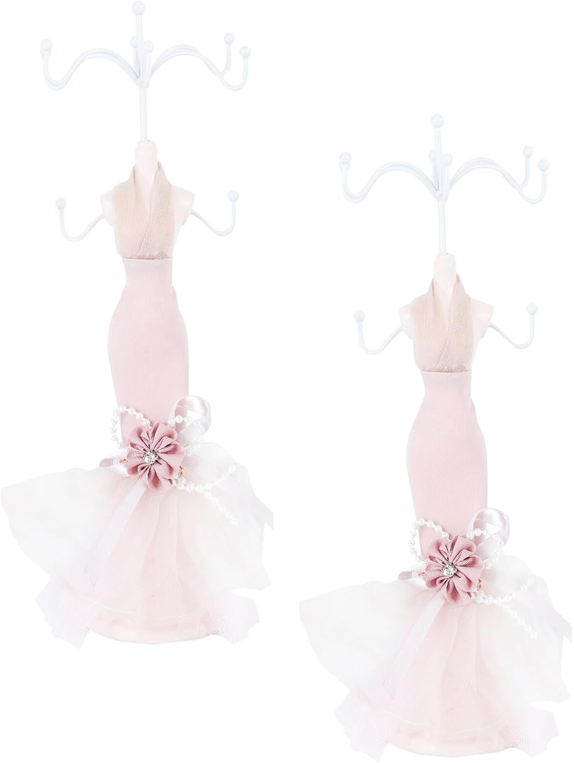 ARTIBETTER Mannequin Jewelry Stand 2pcs Pink Resin Display Organizer