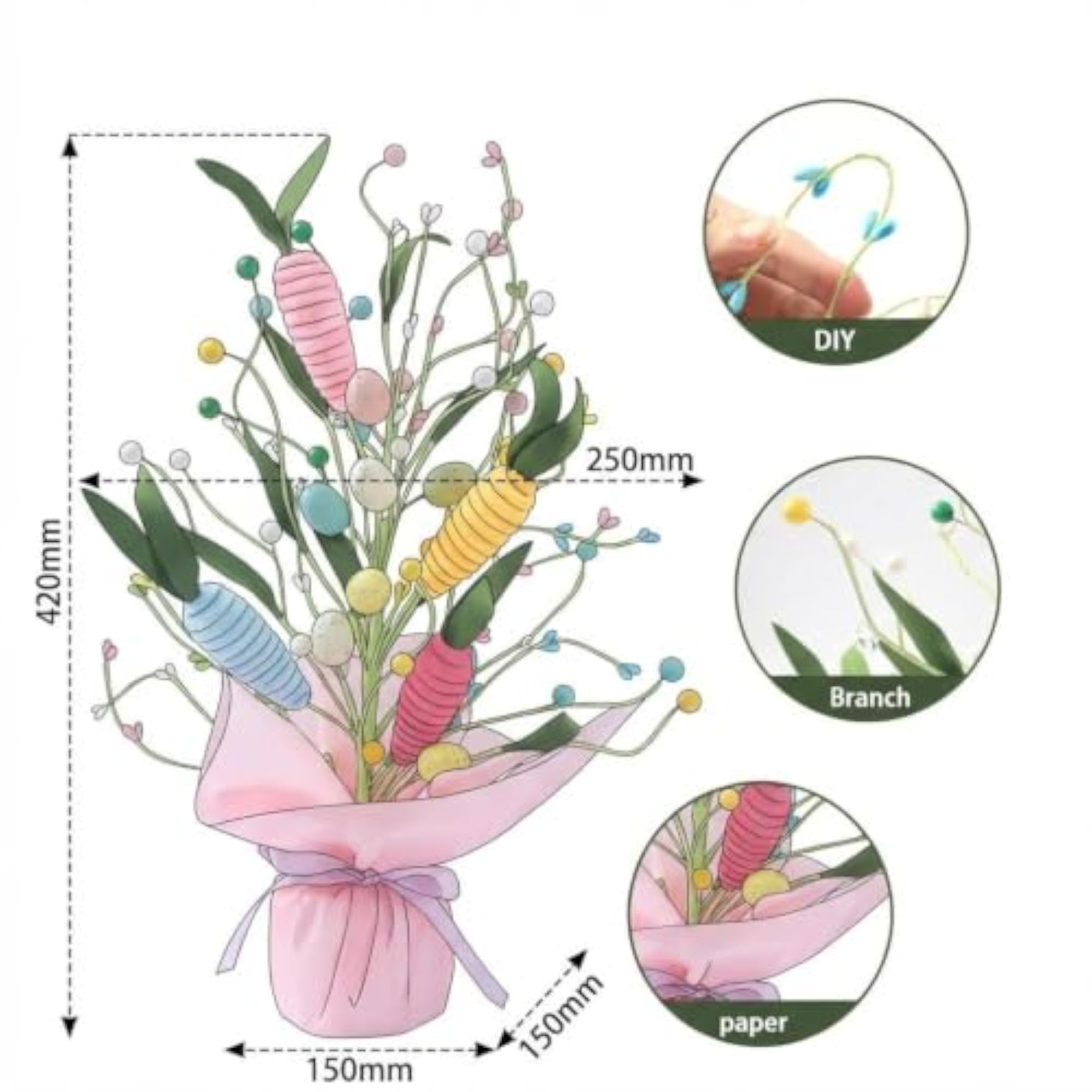 Easter Egg Decorations Floral Pick for Spring Theme