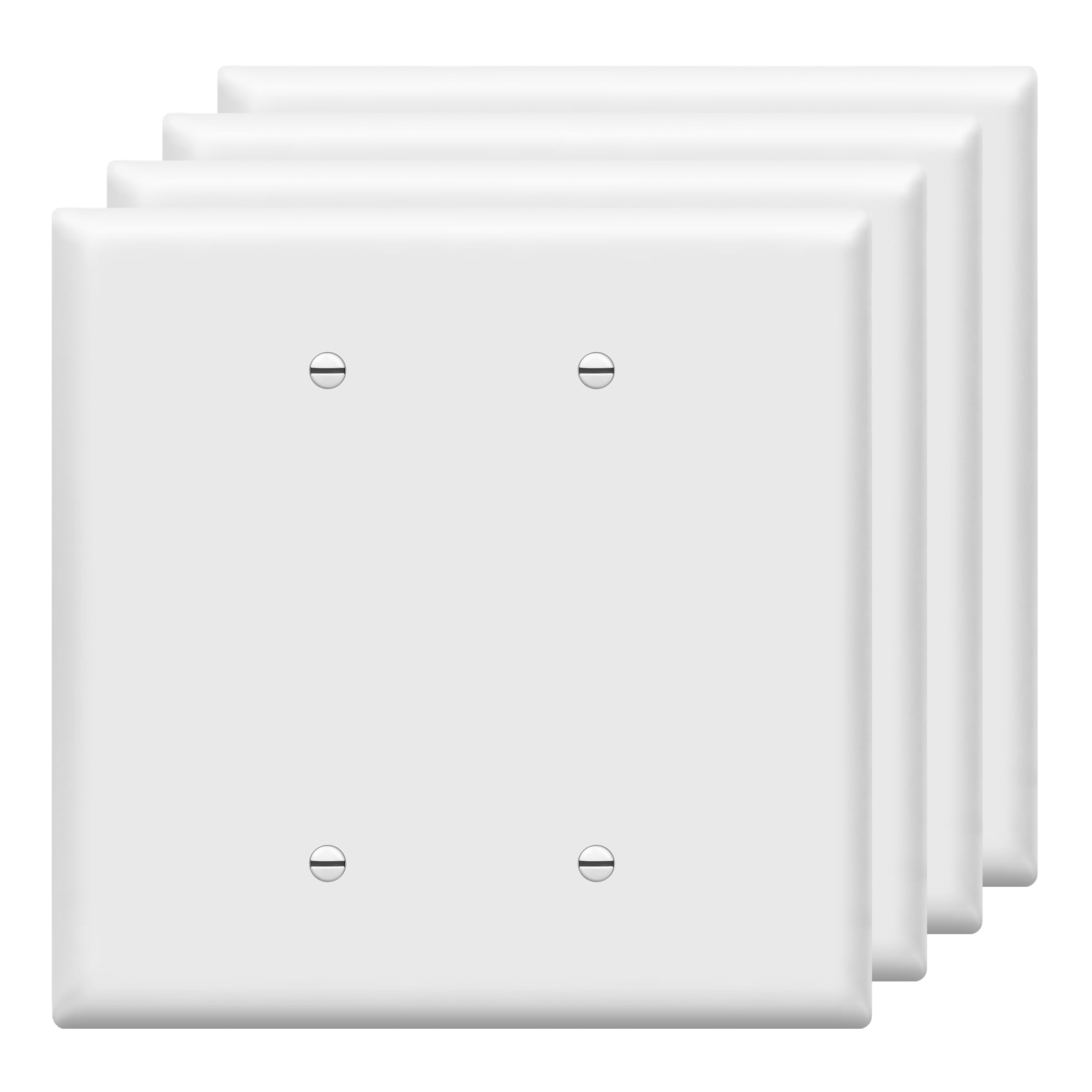 Plaque murale vierge incassable ENERLITES 14 x 14 cm en polycarbonate brillant lot de 4