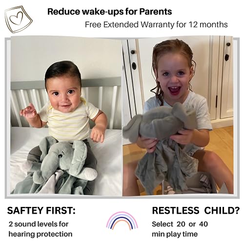 Musical-Baby-Lovey-Elephant-White-Noise-Lullaby-Plush-Calms-Fussy-Babies-Reduces-Night-Wakeups-Helps-Toddlers-Sleep-Longer–Proven-Sleep-Aid-BPA-Free-Machine-Washable-Newborn-Gift Musical Baby Lovey Elephant White Noise Lullaby Plush Calms Fussy Babies Reduces Night Wakeups Helps Toddlers Sleep Longer–Proven Sleep Aid BPA Free Machine Washable Newborn Gift