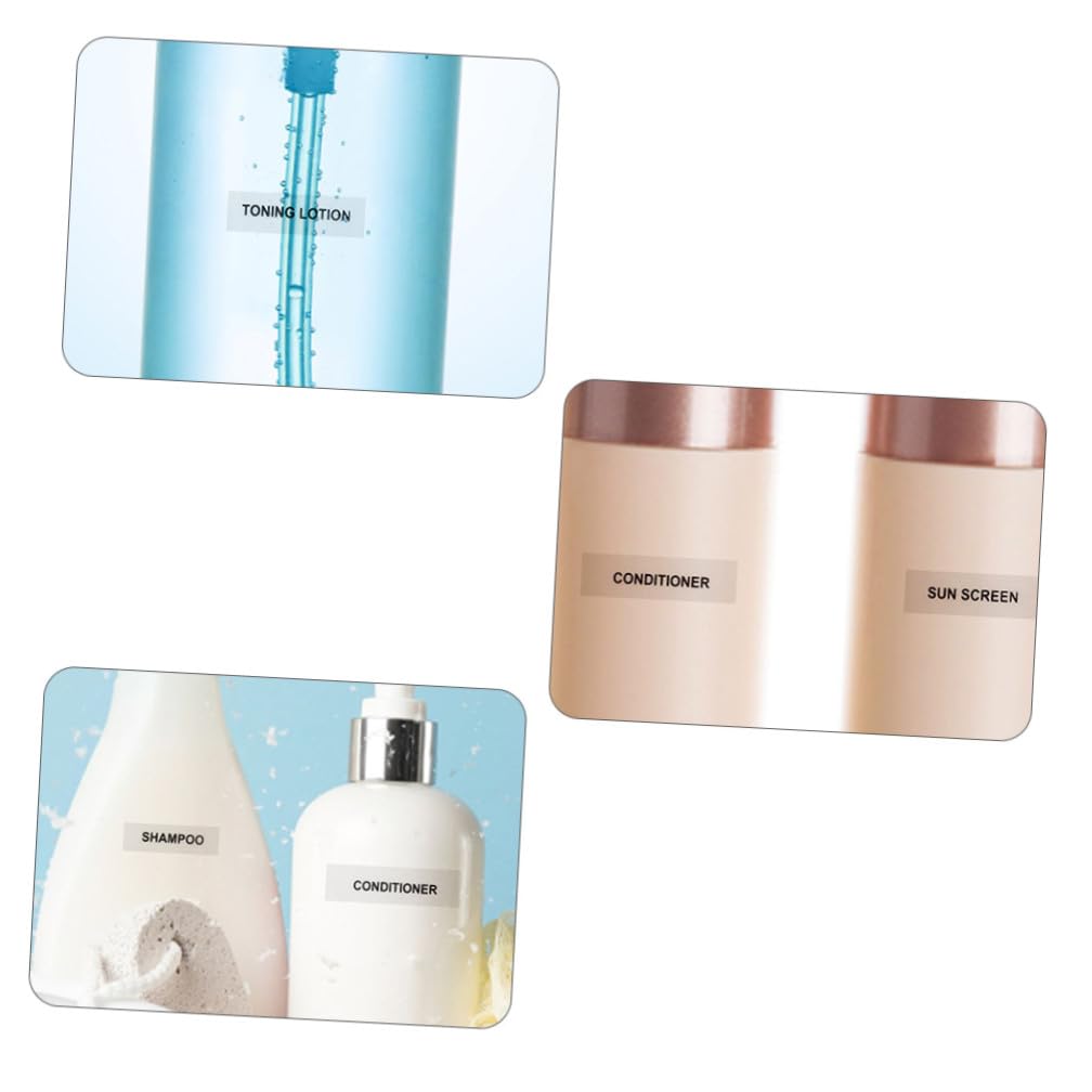 Angoily 5 Set Etichette Adesive Per Cosmetici Impermeabili Stickers Trasparenti Per Bottiglie Della Per Viaggi E Organizzazione E Bagno 20 Fogli*5