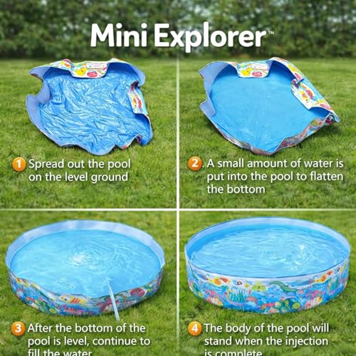 Image of MiniExplorer 6 Feet Snapset Kids Pool | Large Bathing Tub for Kids | Summer Water Fun Pool Toy - 6ft x 1.3ft Outdoor & Garden Splash Pool for Toddlers, Boys & Girls