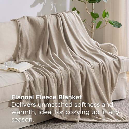 Image of Bedsure Twin Comforter Set Beige, 6 Pieces Prewashed Twin Size Bed in a Bag with Soft Fleece Bed Blanket, Down Alternative Bedding Set for All Seasons, Sheets, Pillowcase & Sham