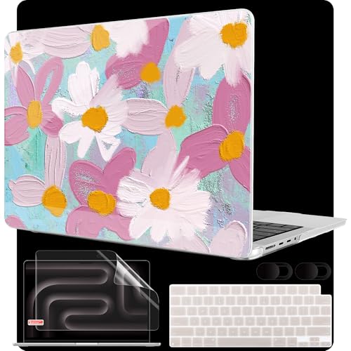 Image of MEEgoodo Case for MacBook Pro 14 inch (M5 /M4 /M3 /M2 /M1) Pro /Max 2026 2025 2024 2023 2021, Laptop Case Fit Model A3427 /A3426 /A3434 /A3112 /A3401 /A3185 /A2918 /A2992 /A2779 /A2442, Art Plants Floral