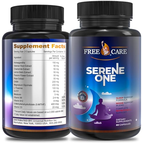 15-in-1 Melatonin Sleep Capsules - Natural Sleep Aids for Adults with Melatonin 5mg and Magnesium Glycinate, Support Sleep Health, Stress Relief with Ashwagandha, L-Theanine,GABA, 5-HTP - 60 Capsules