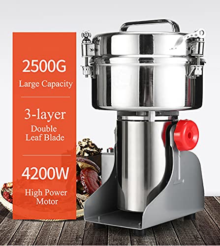 WINB 2500g Electric grain grinder commercial spice grinder milling machine grinder can be used for Medicine, Spice, Flour Milling (2500g 110v)