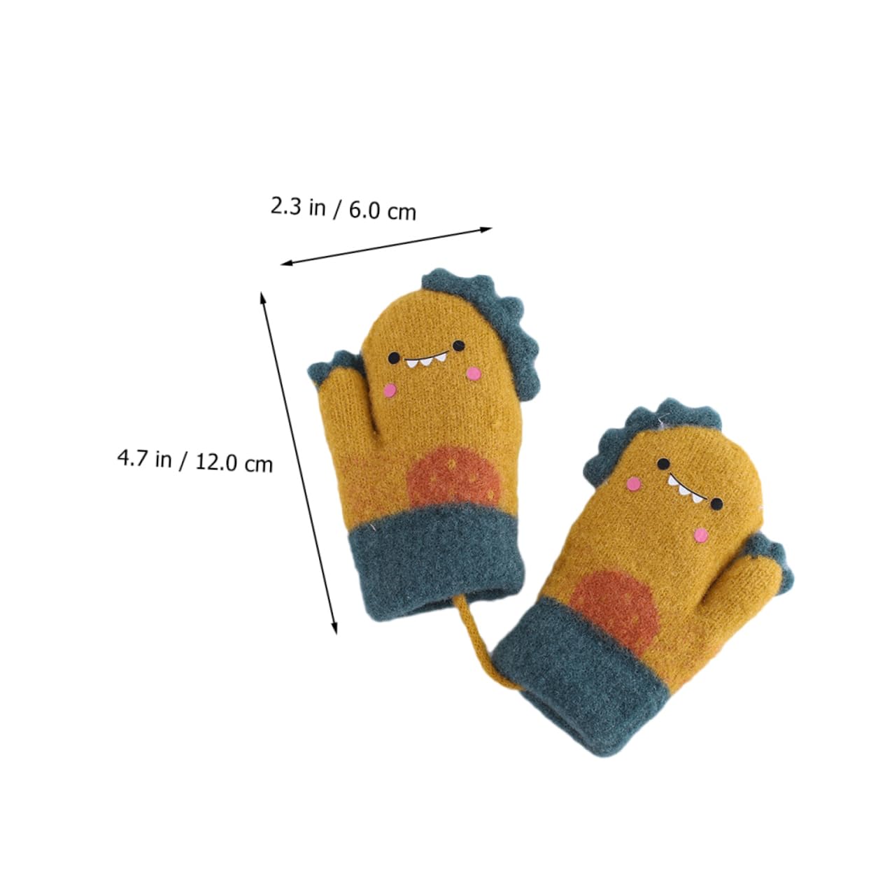 Didiseaon Cartoon Velvet Dinosaur Gloves Boys and Girls Winter Mittens Comfortable Gloves