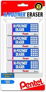 Pentel® Hi-Polymer Erasers, White, Pack Of 4