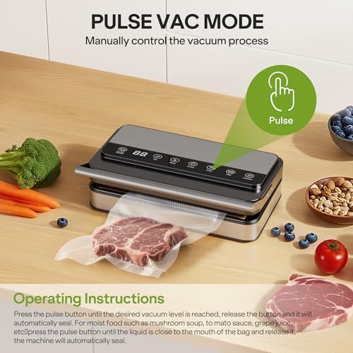 85Kpa Food Vacuum Sealer with Digital Timer, Built-in Cutter, and Storage Box - Image 5