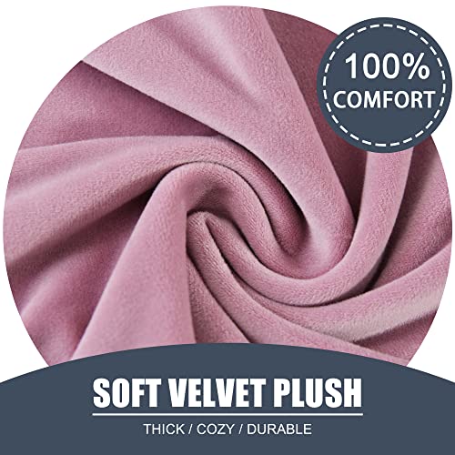 Stretch Sofa Slipcover, Soft Velvet Sofa Covers For 3 Cushion Couch Thick Furniture Protector For Pets & Kids (Pink, L) #TOP2