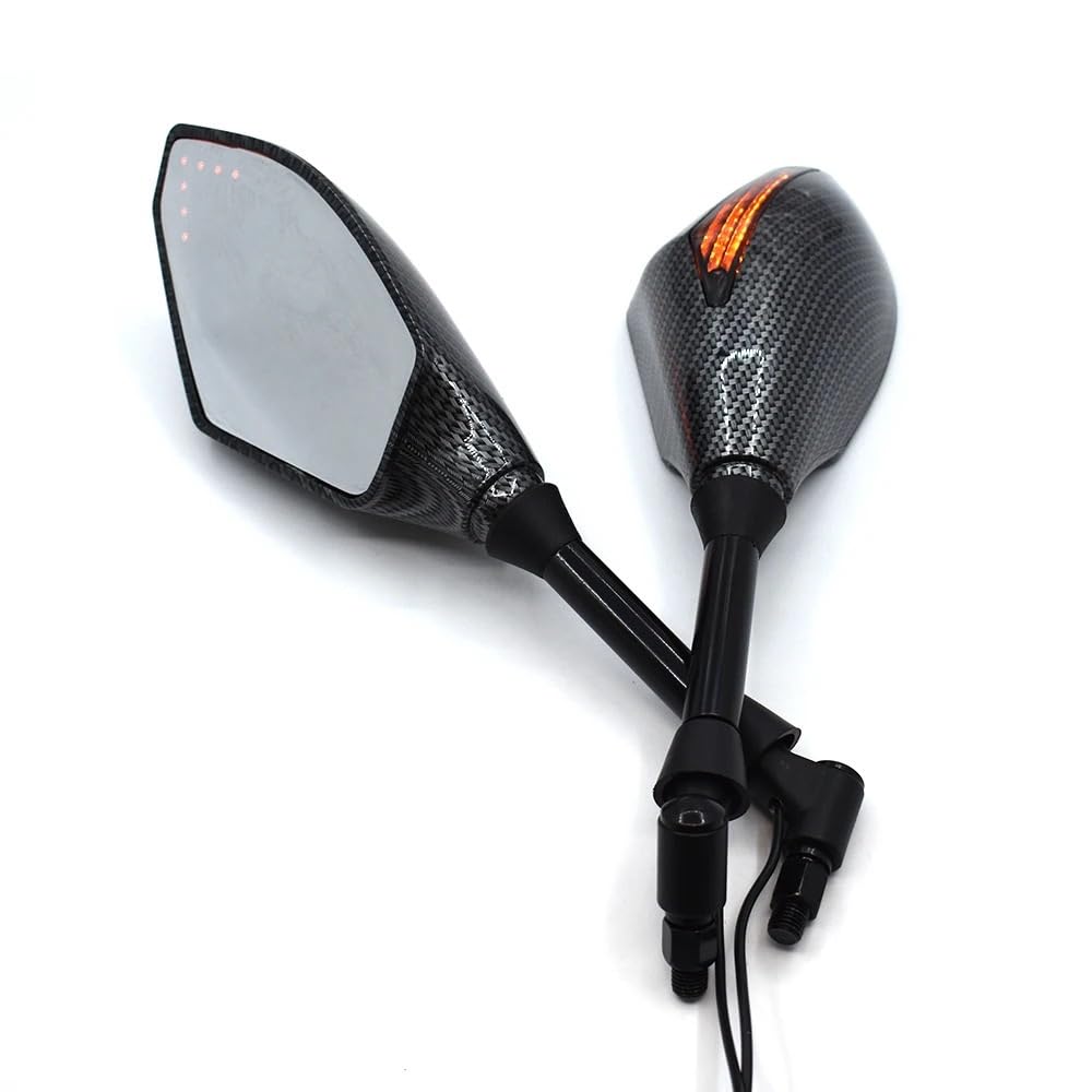 Motocyklowe Lusterka Wsteczne Moto Lusterko końców Pasuje Do MV Agusta 910R 989R 920 990 1078RR 1090 Uniwersalne 10mm Lusterka Wsteczne Motocykla Ze Zintegrowanym Kierunkowskazem(Snake skin)
