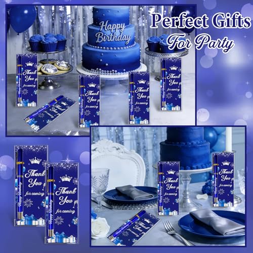 Set de 25 bolígrafos azul y plata para fiestas de cumpleaños miniatura 3