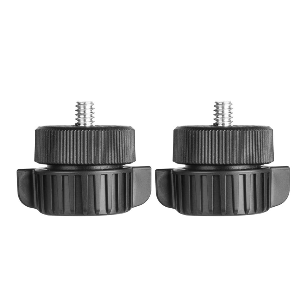 Elnwnnkc 2Pcs 17mm Ball Head to 1/4 Thread Adapters for Tripods Camera Mounts and Action Cameras Providing Flexible