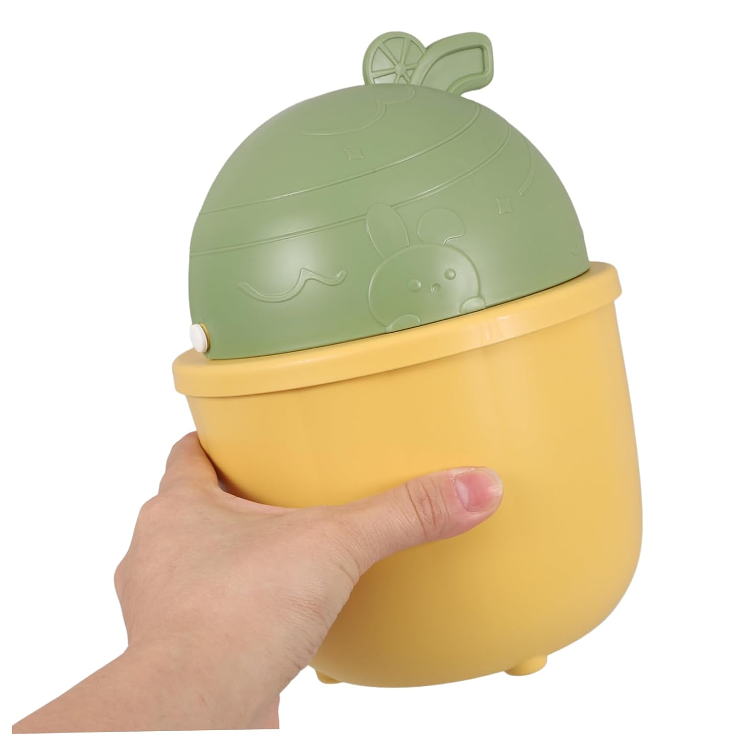 SECFOU Cute Mini Trash Can with Small Desktop Waste Basket for Office Kitchen Bathroom Car Sturdy Easy to Clean Adorable Design for Small Spaces