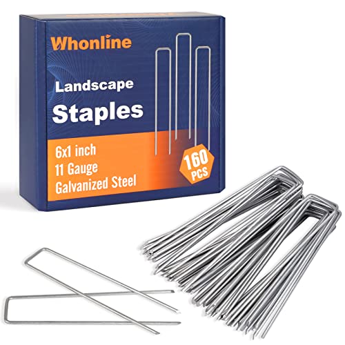 whonline 160pcs garden staples, 6 inch 11 gauge landscape staples heavy duty galvanized garden stakes for landscape fabric sod anchoring weed barrier irrigation tubing whonline 160pcs garden staples, 6 inch 11 gauge landscape staples heavy duty galvanized garden stakes for landscape fabric sod anchoring weed barrier irrigation tubing