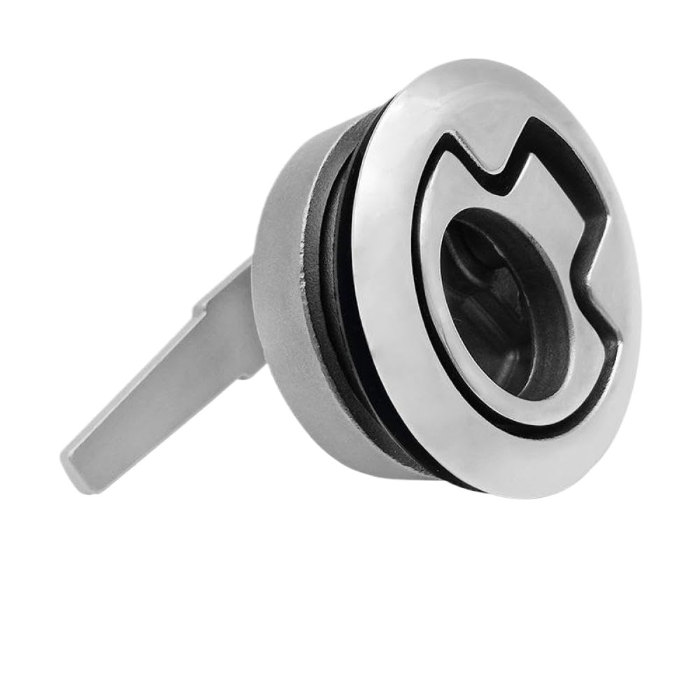 Fwzoogpda Onecolor Marine Round Turning Lock With Handle 316 Stainless Steel Deck Latch Flush Pull Mount Cabinet Lock Latch