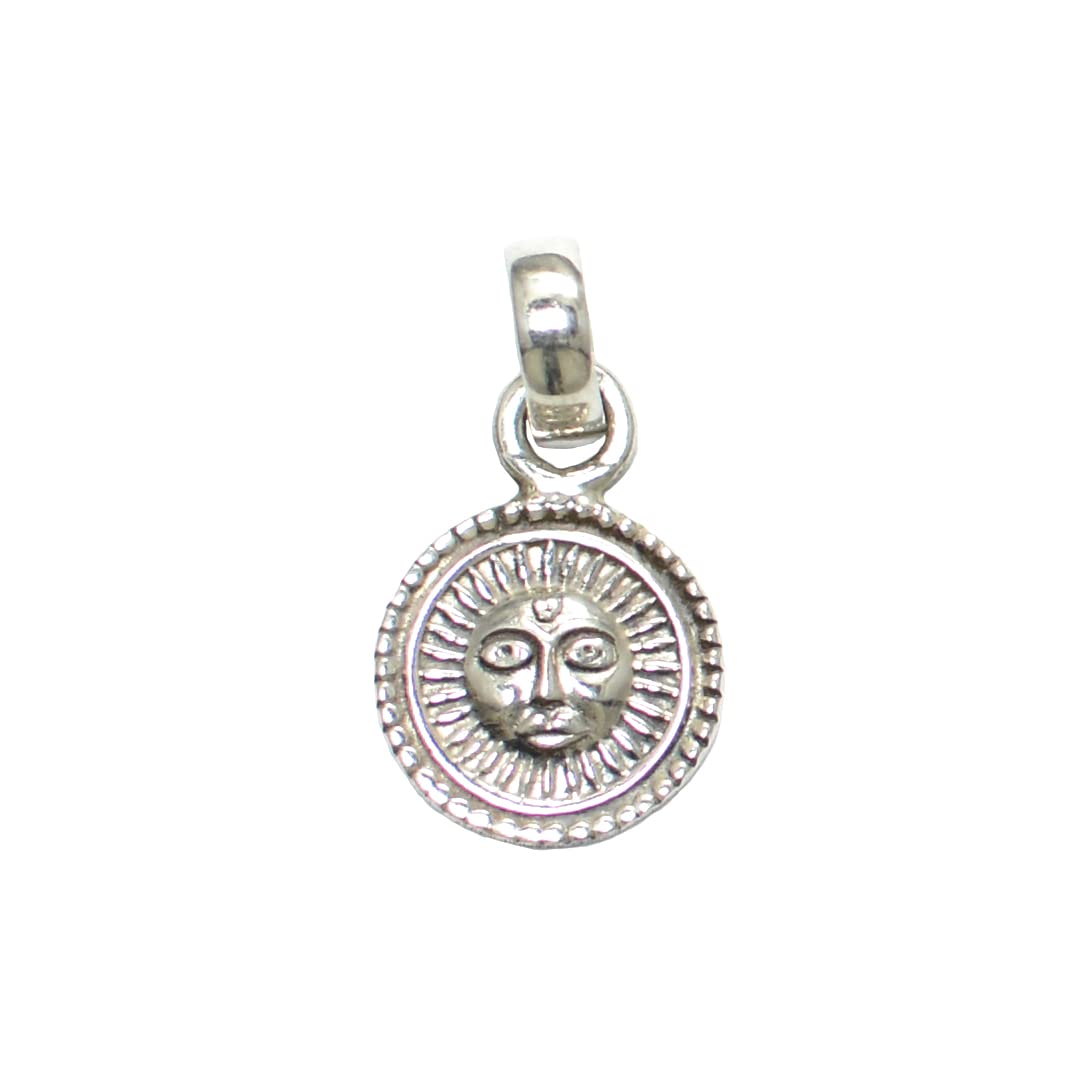 Azita 925 Sterling Silver God Surya Sun Pendant for Girls, Boys, Kids without chain with Certificate of Authenticity and 925 Stamp