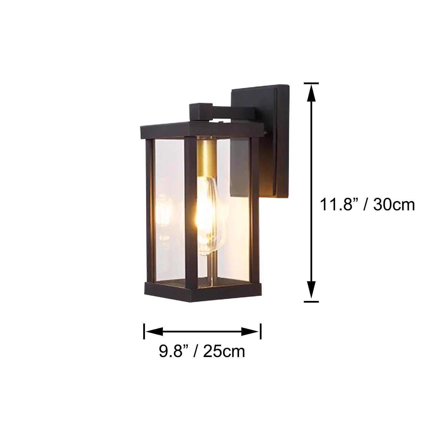 Dusk-to-Dawn Außen IP65 Wasserdicht Wandleuchten, Aluminium Aussen Wandlampe, 1,8m Kabel mit Stecker, E27, Max. 60W Wandleuchte für Garten Garage Sportplatz
