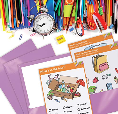 Image of Better Office Products 2 Pocket Glossy Laminated Lavender Paper Folders, Box of 25, Letter Size, Lavender Light Purple Paper Portfolios, 25 Pack