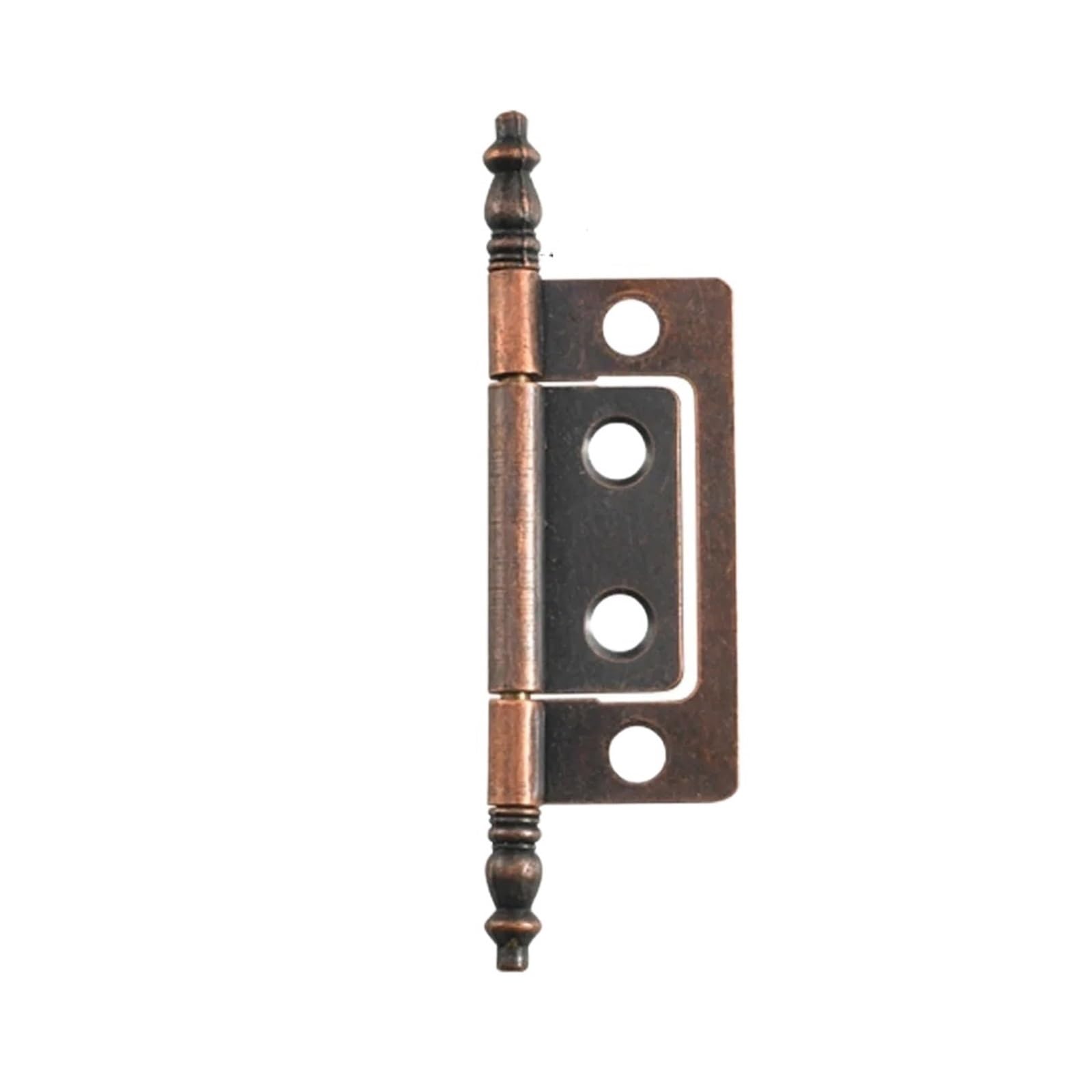 4pcs Vintage Home Improvement Building Materials Hardware Accessories Bend Mother Antique Hinge Cabinet Door Crown Head for Box(Red Copper)
