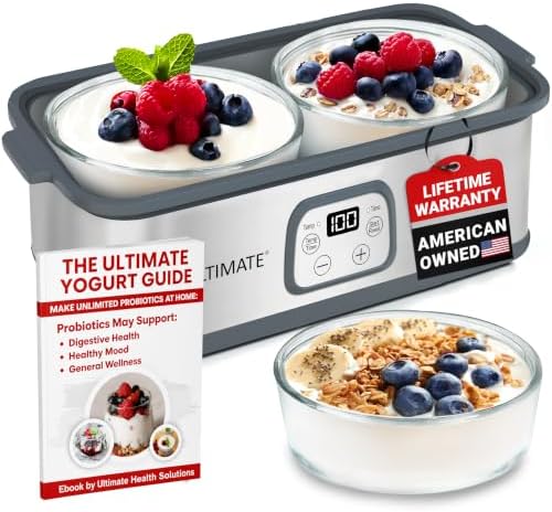 Ultimate Probiotic Yogurt Maker with Adjustable Time & Temperatur...
