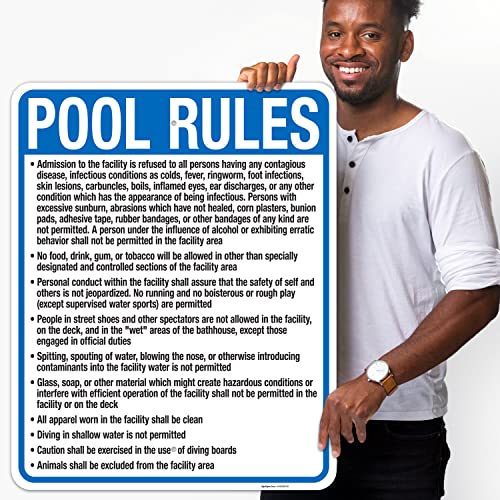 Señal de reglas para piscina Kentucky, 24x30 pulgadas miniatura 2